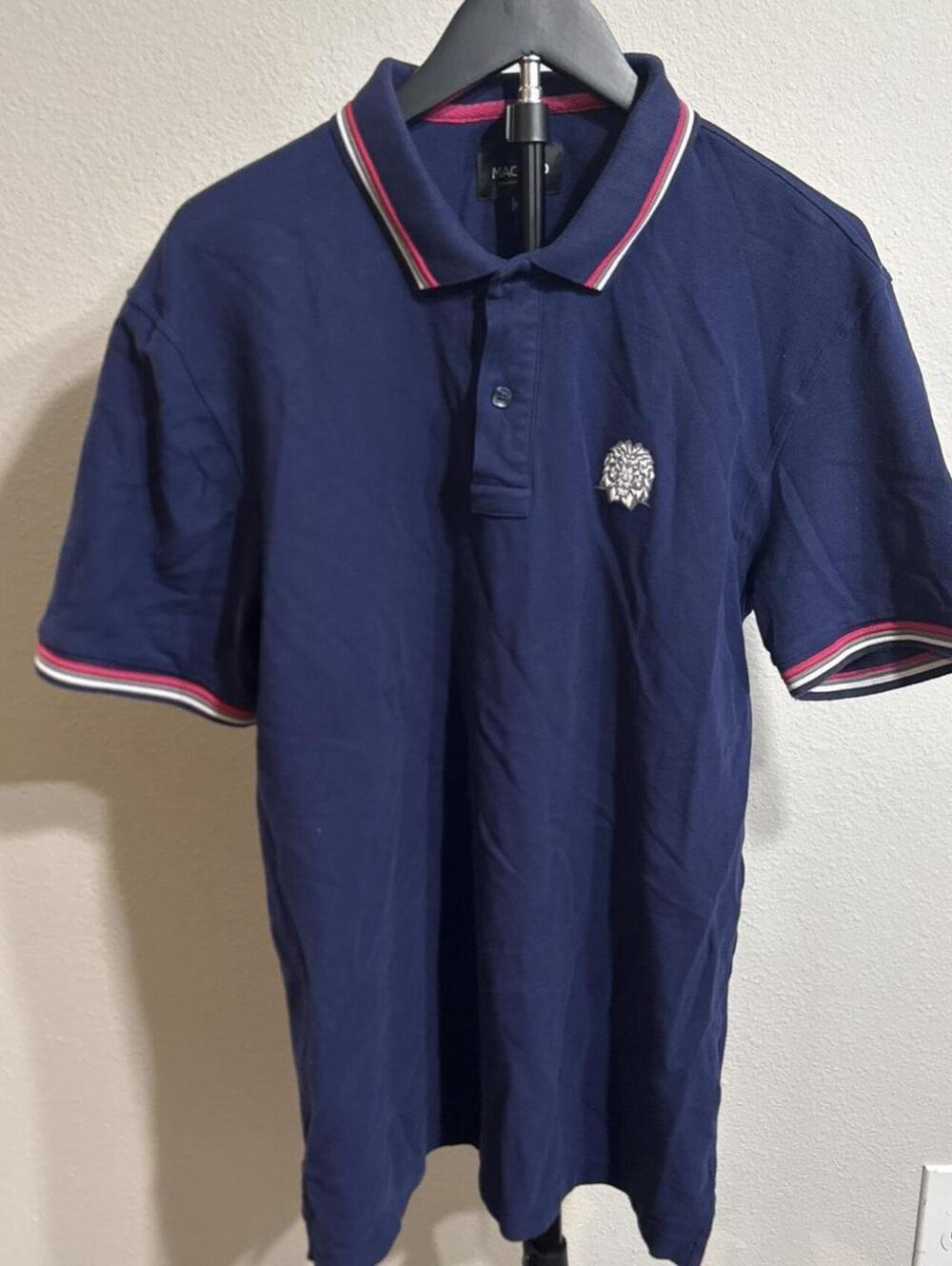 Maceoo Men's Navy and Blue Polo-shirt